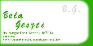 bela geszti business card